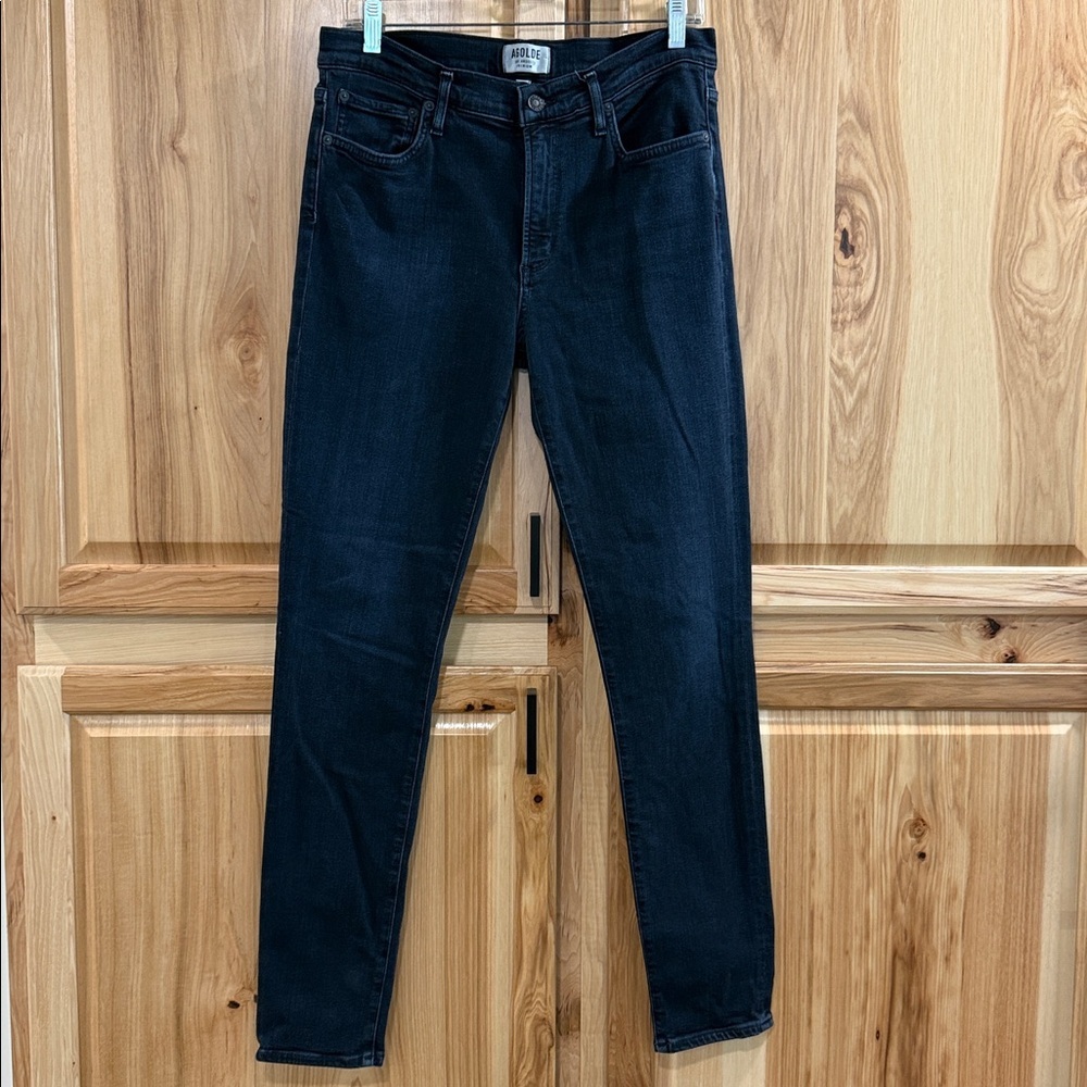 Agolde Midnight Blue Denim Quiet Luxury Stretch Versatile Skinny Slim Jeans